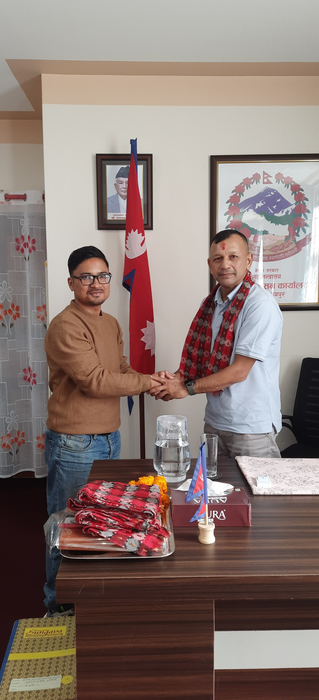 Date 2082-8-14 Welcome and assumption of office ceremony of the Office Chief, Under Secretary, Mr. Lokman Shrestha, who has been transferred to this office