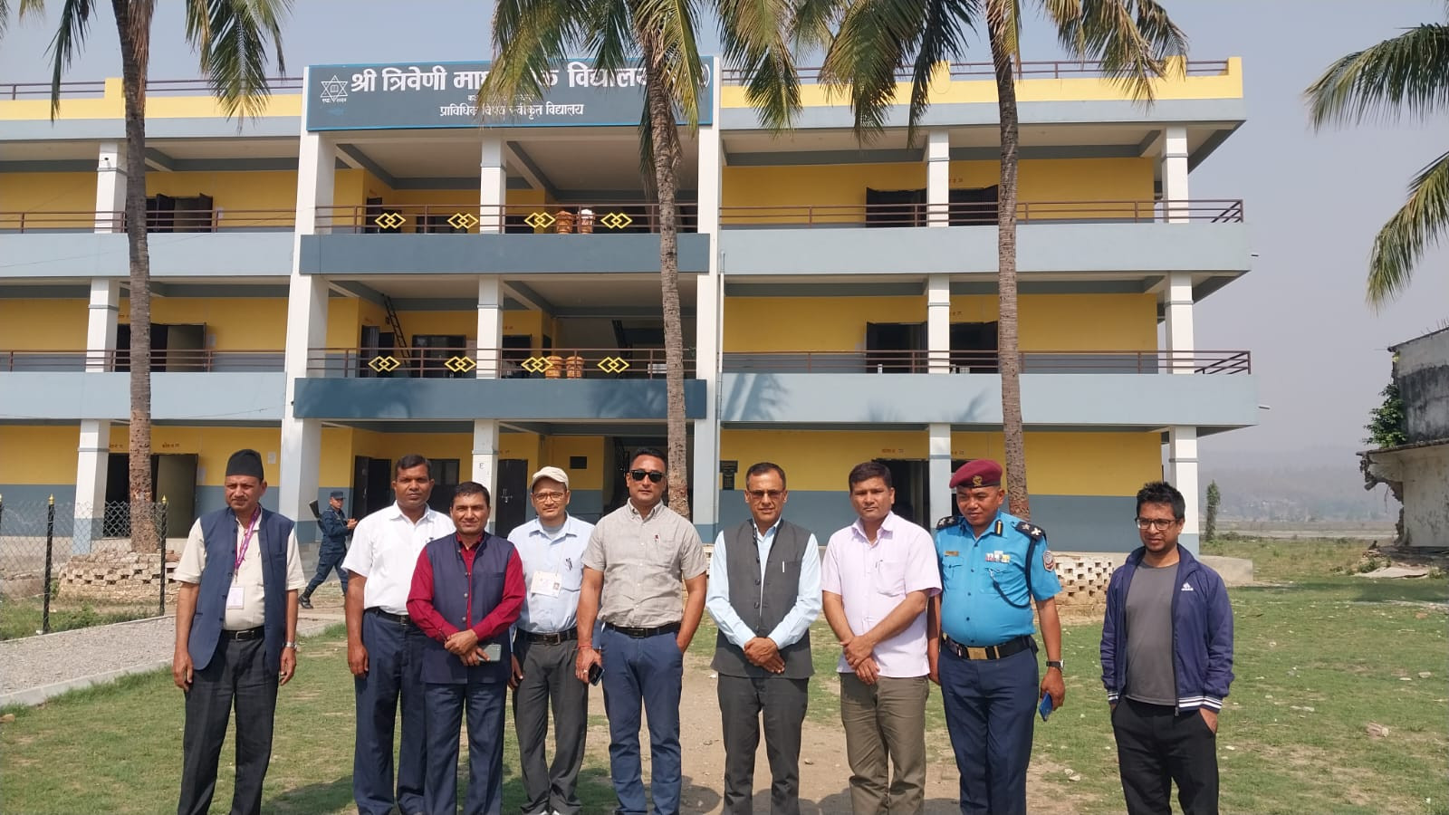 Under-Secretary Mr. Bhimprasad Bhattarai and a team with the heads of the security agencies conducted the S.E.E. Inspection of various exam centers